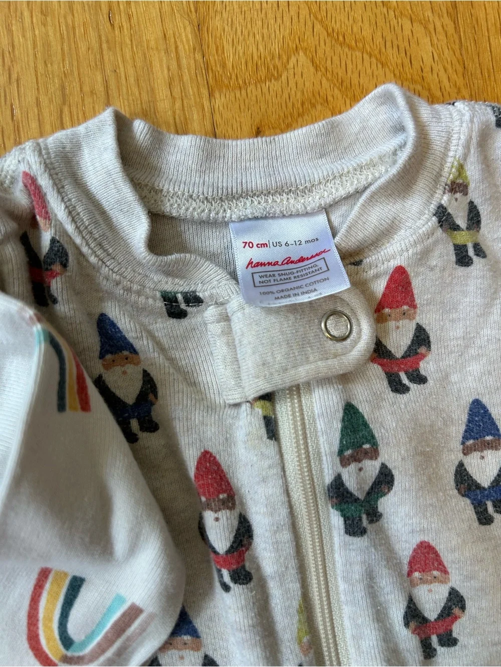 Hanna Andersson footie sleepers rainbows and gnomes